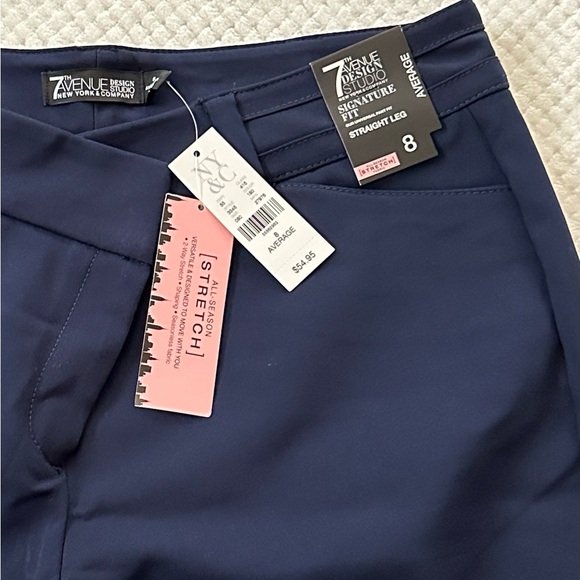 *NEW NY&Co Women’s Signature Fit Straight Leg Navy Trousers (Size 8) - Picture 3 of 10